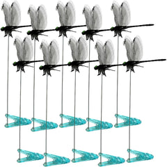 10 PCS Black Dragonfly Clips in outdoor garden setting