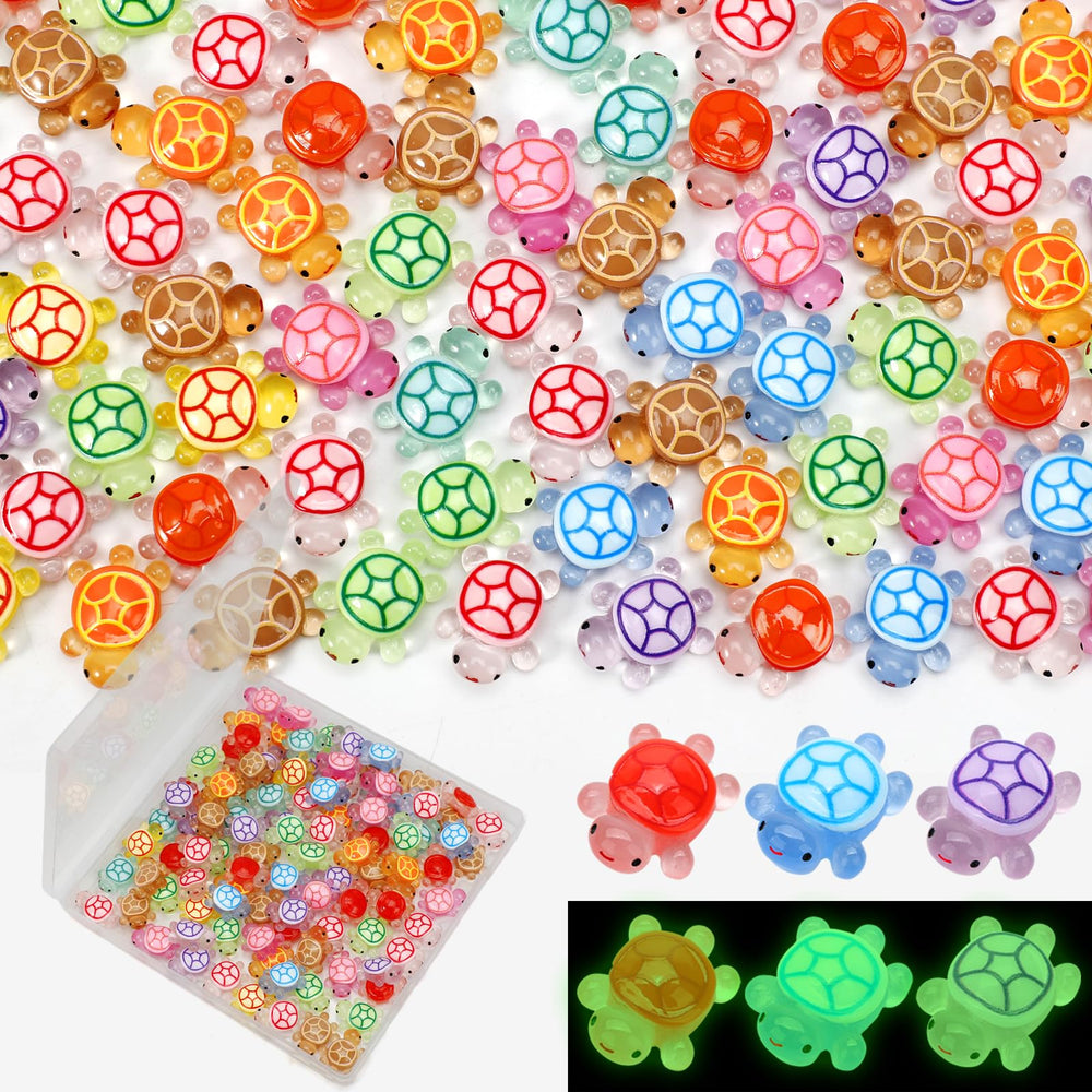 100 pcs mini resin turtles multicolour set
