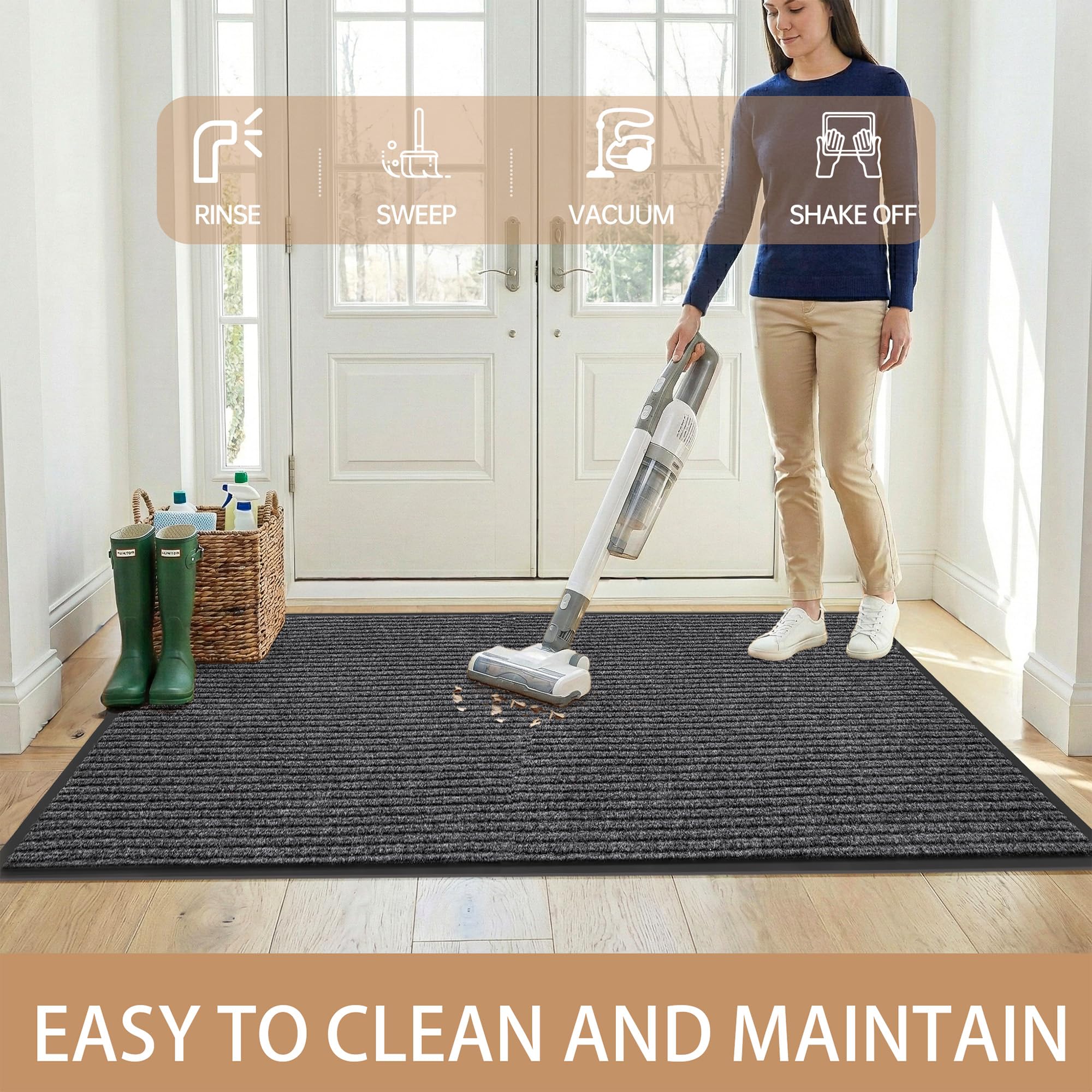 100pointONE Durable Door Mat in a high traffic entryway