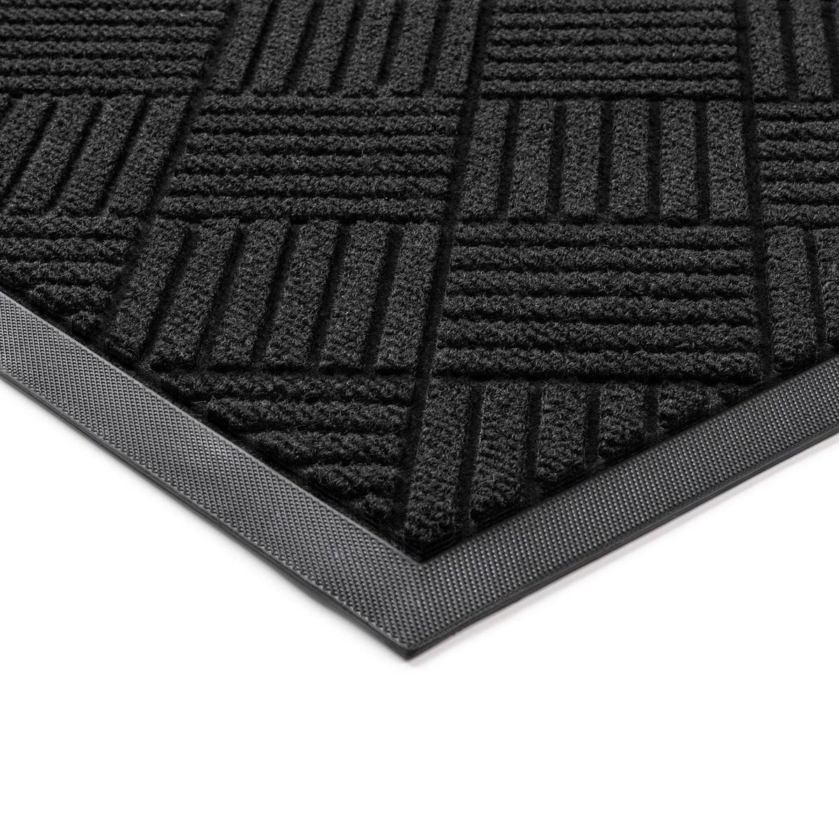 100pointONE Front Door Mat 60" x 36" black diamond front view