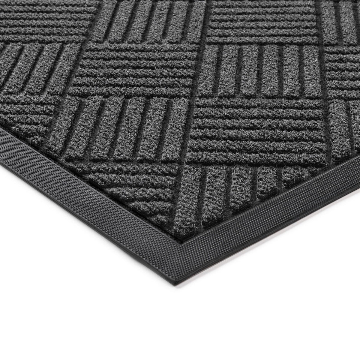 100pointONE Heavy Duty Front Door Mat in Grey Diamond, front view