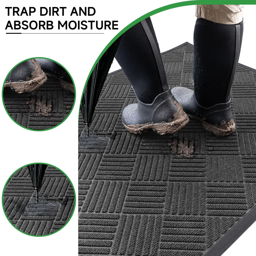 100pointONE Heavy Duty Front Door Mat placed at an entryway