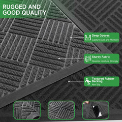 100pointONE Heavy Duty Front Door Mat showing non-slip backing