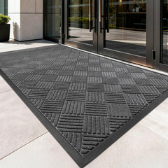 100pointONE Heavy Duty Front Door Mat with deep grooves for moisture capture