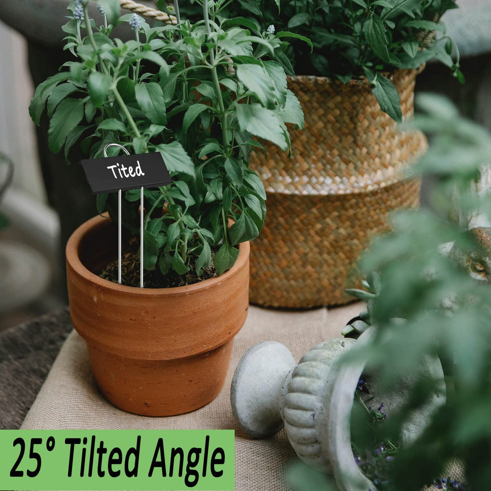 11-inch black metal plant marker with writing area