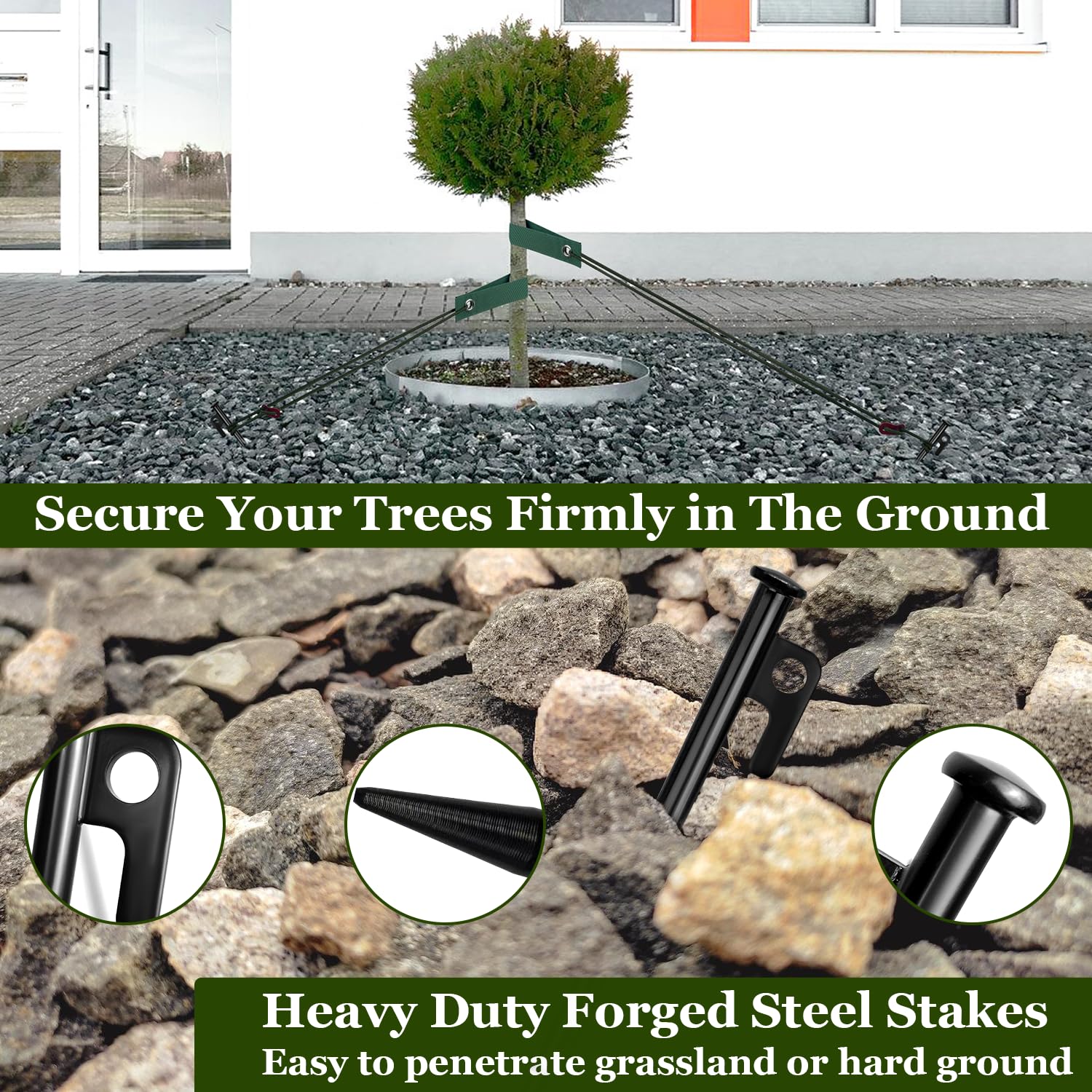 12-inch forged steel tree stakes from HOLANHING