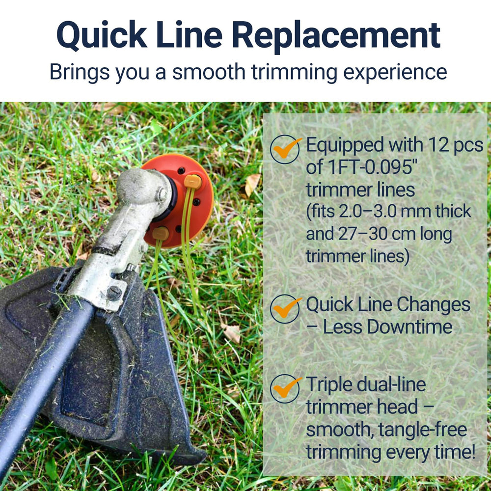 12 pre-cut trimmer lines included with SIMUSI weed eater head
