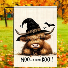 12 x 18 inch Halloween garden flag with pumpkin accents