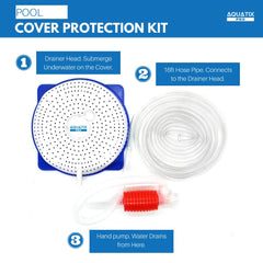 16-foot hose pipe included with Aquatix Pro Pool Cover Drainer Kit