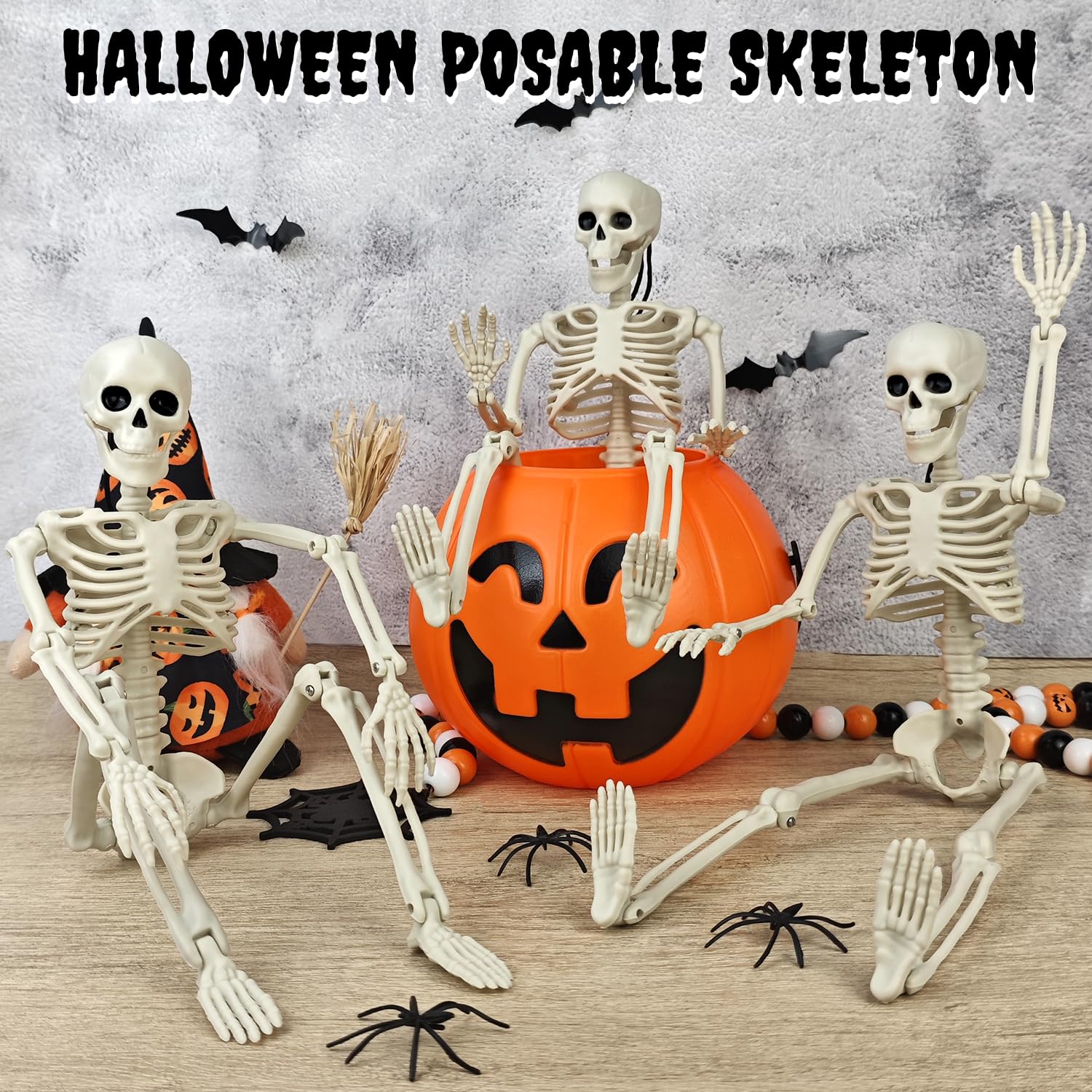 16 inch posable skeleton in a sitting position