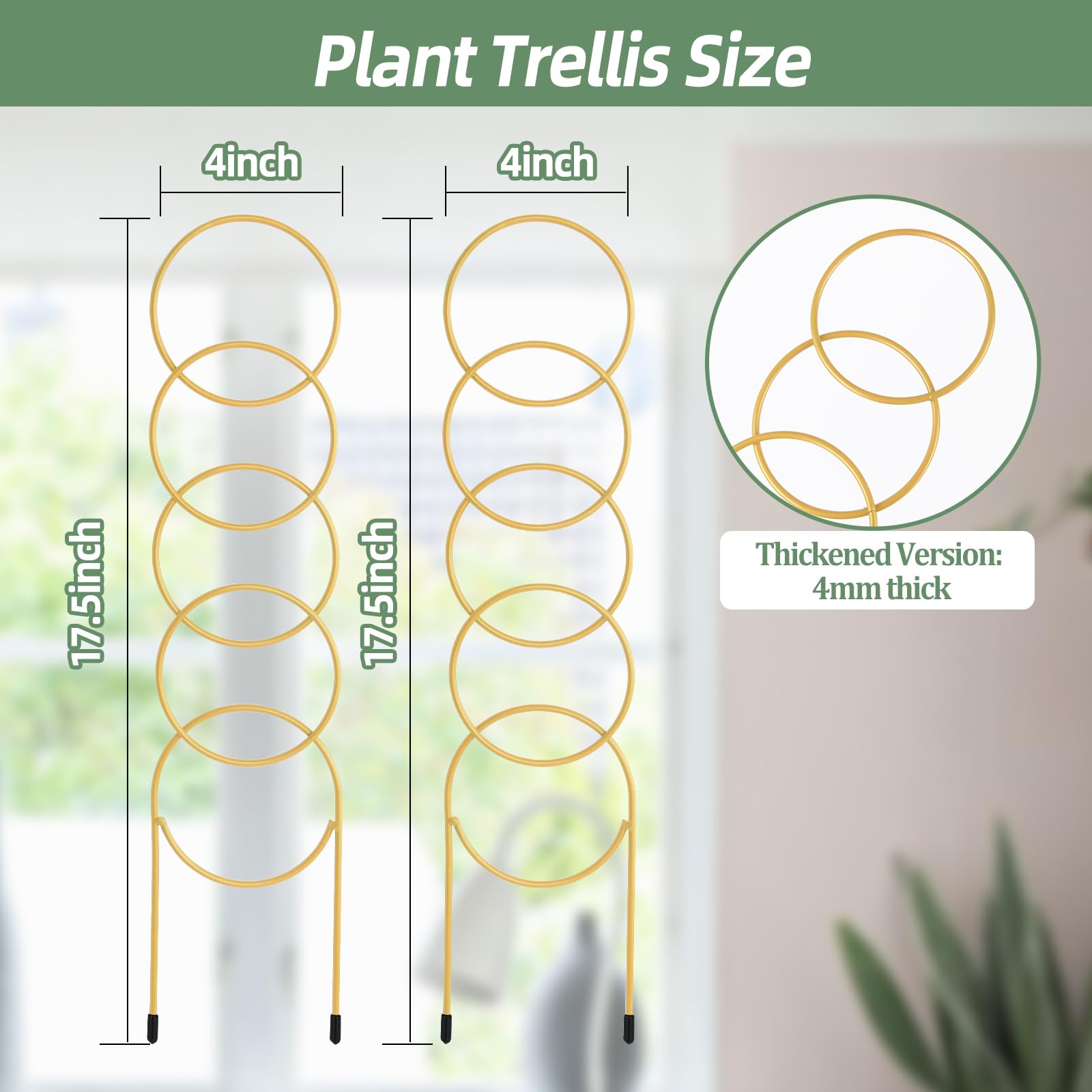 17.5 inch OYOEETD trellis inserted in pot with climbing plants