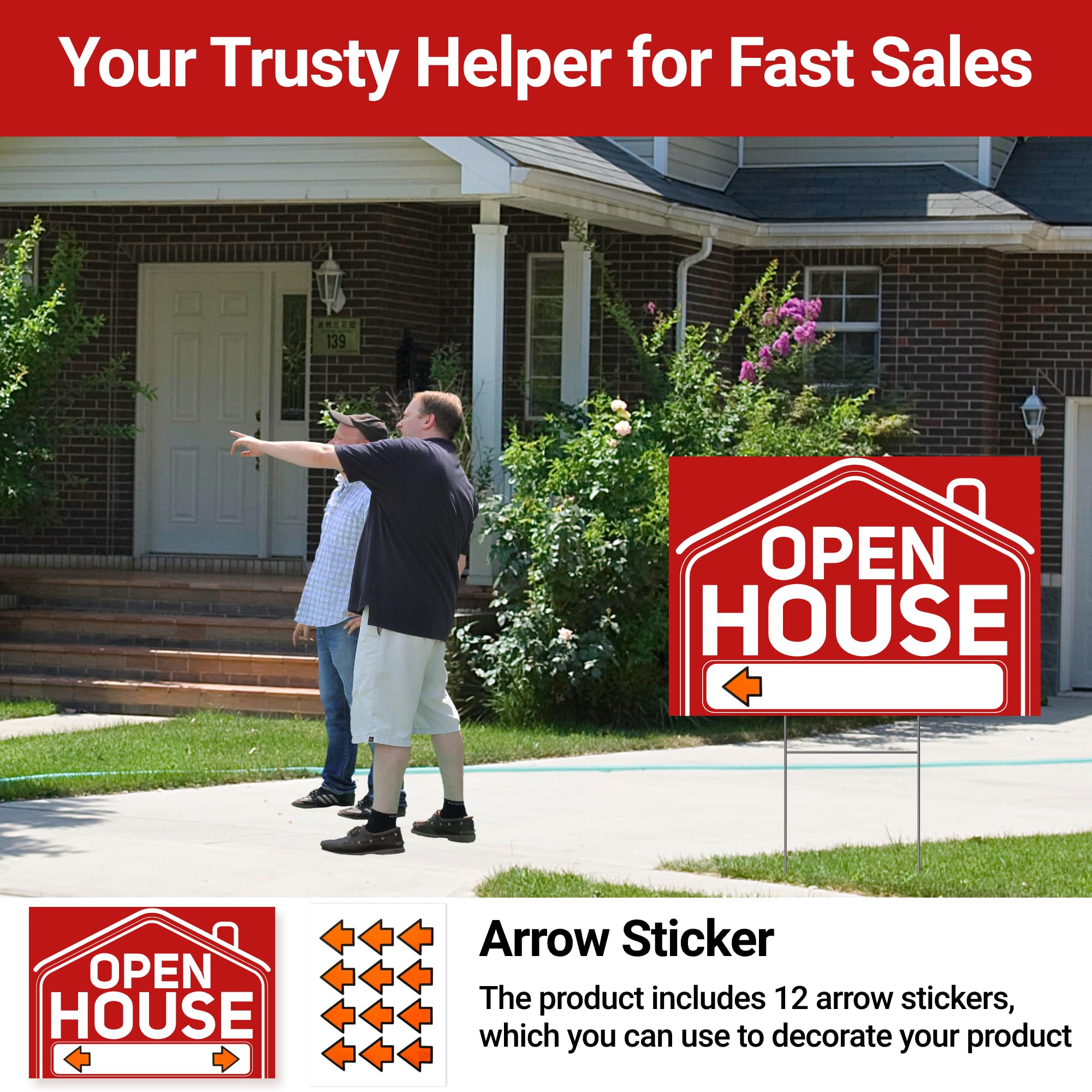 17-inch ComboJoy Open House sign placed for visibility