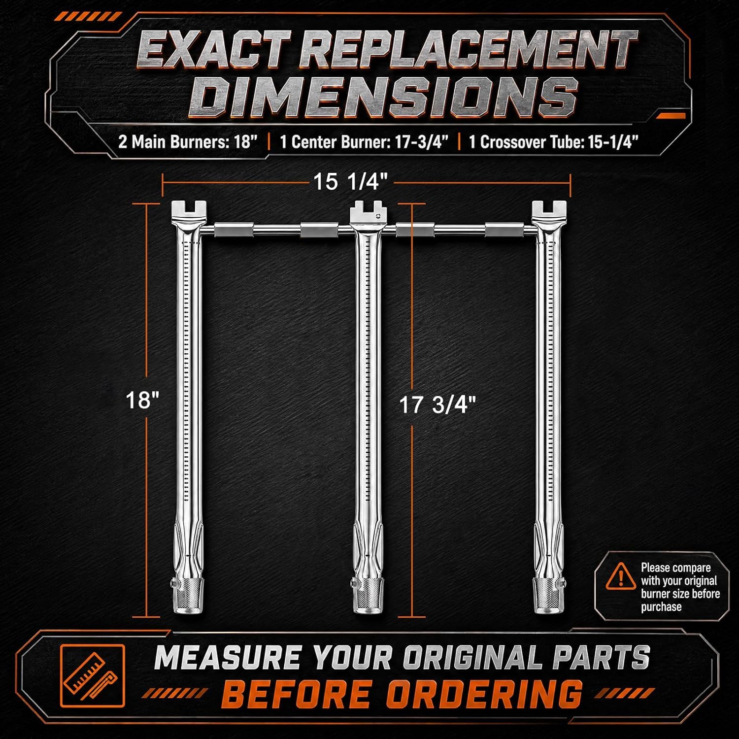 18 inch stainless steel burner tube from Uniflasy replacement kit