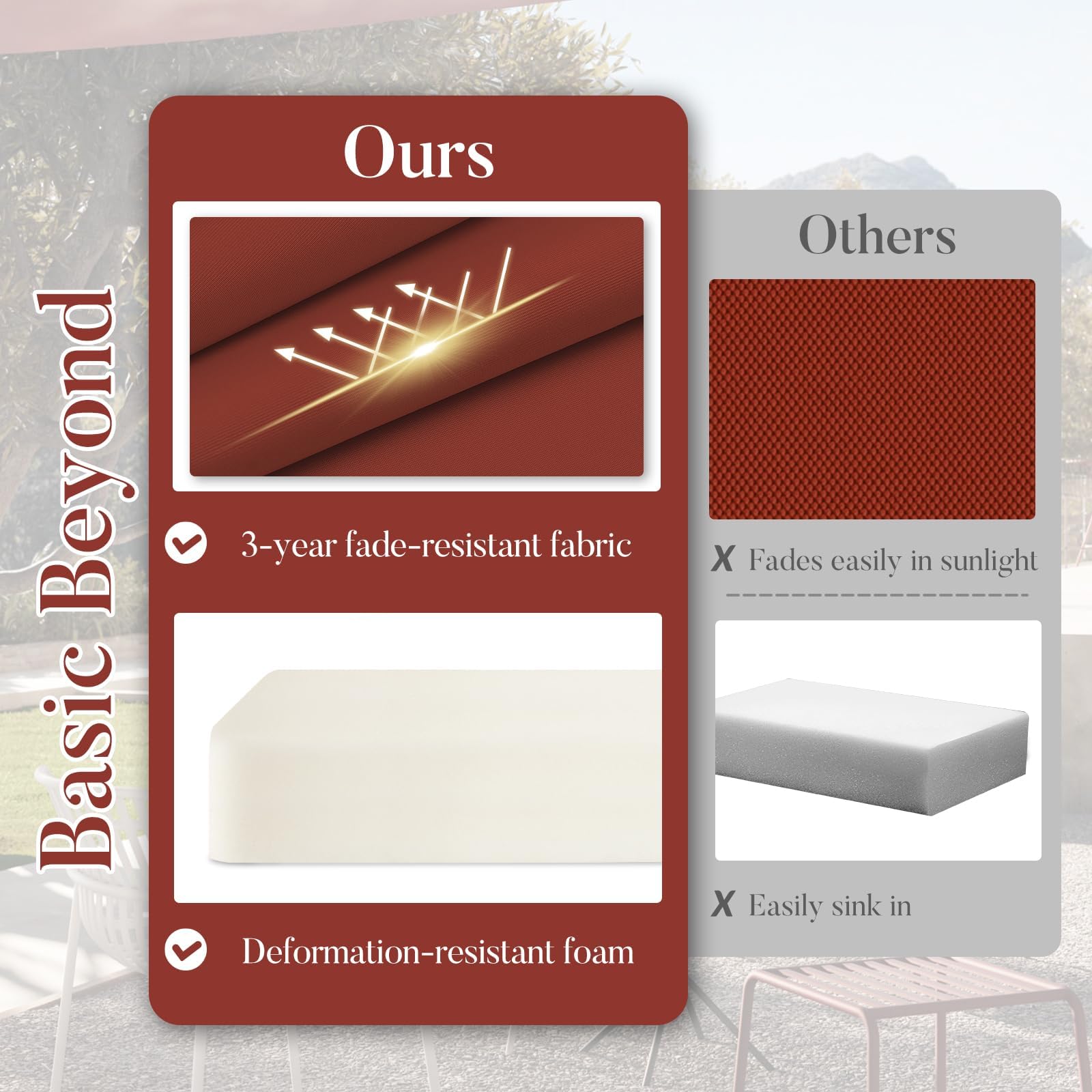 19 x 19 inch cushion with rounded corners from Basic Beyond