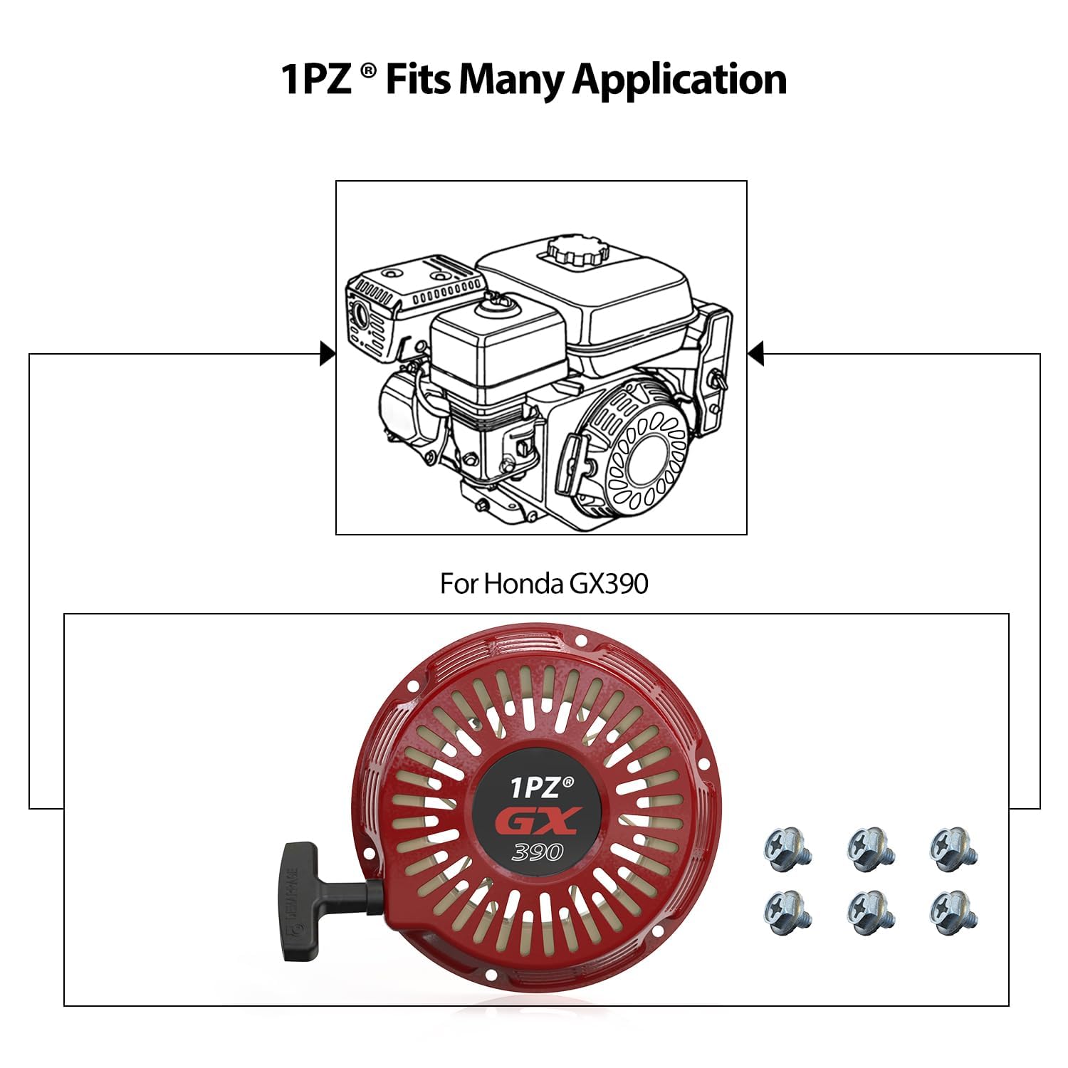 1PZ Recoil Starter installed on Honda engine