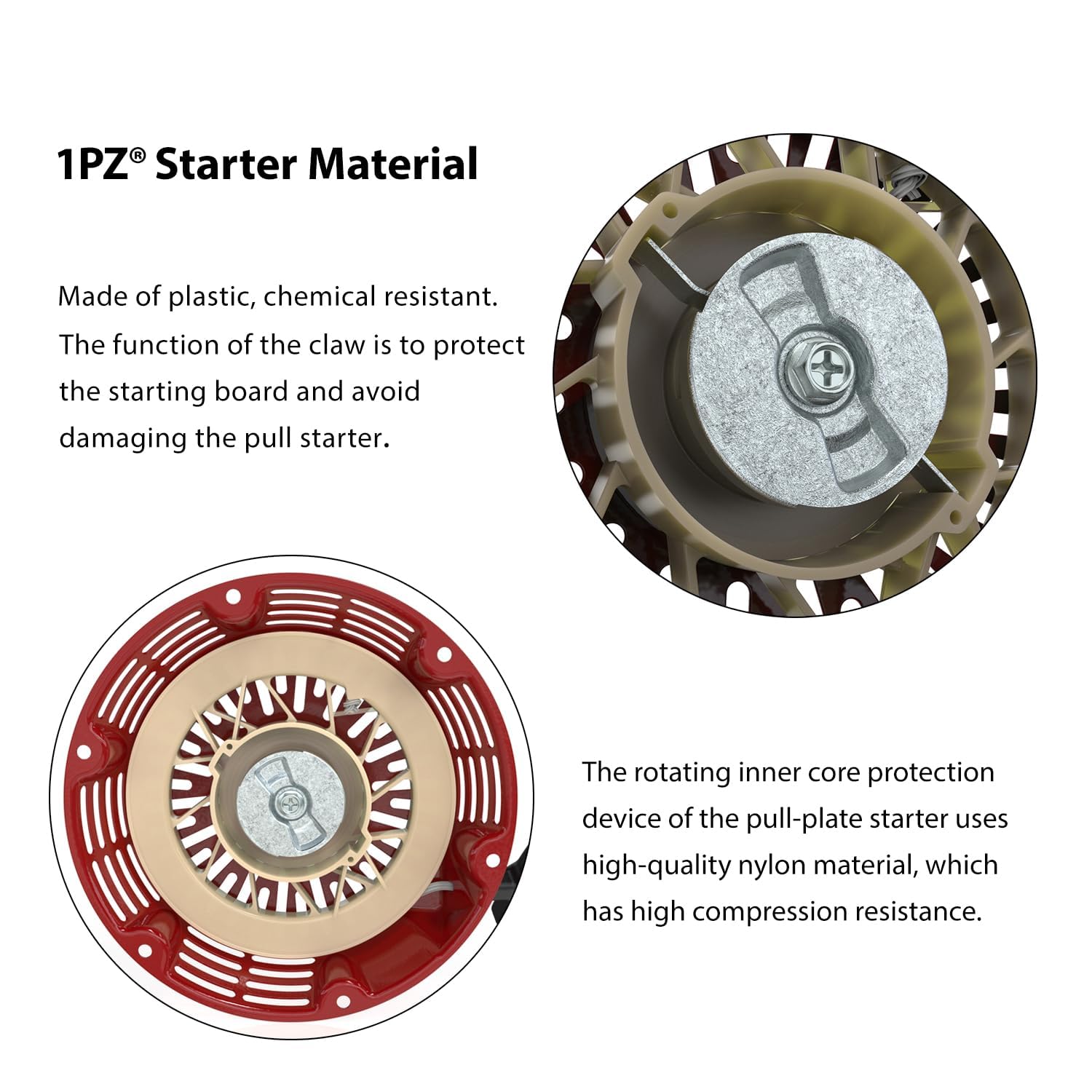 1PZ Recoil Starter with metal pawl and screws