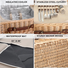 20-piece picnic tableware included in SatisInside picnic set