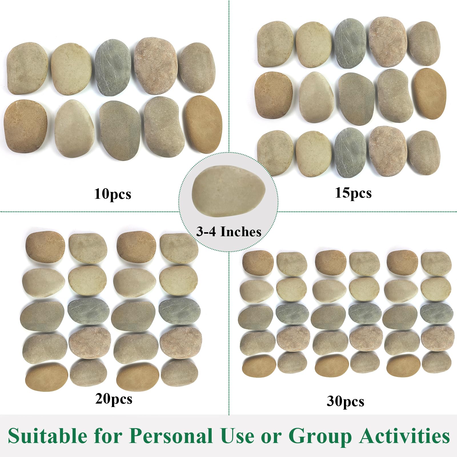 20 YISZM painting stones arranged for crafting