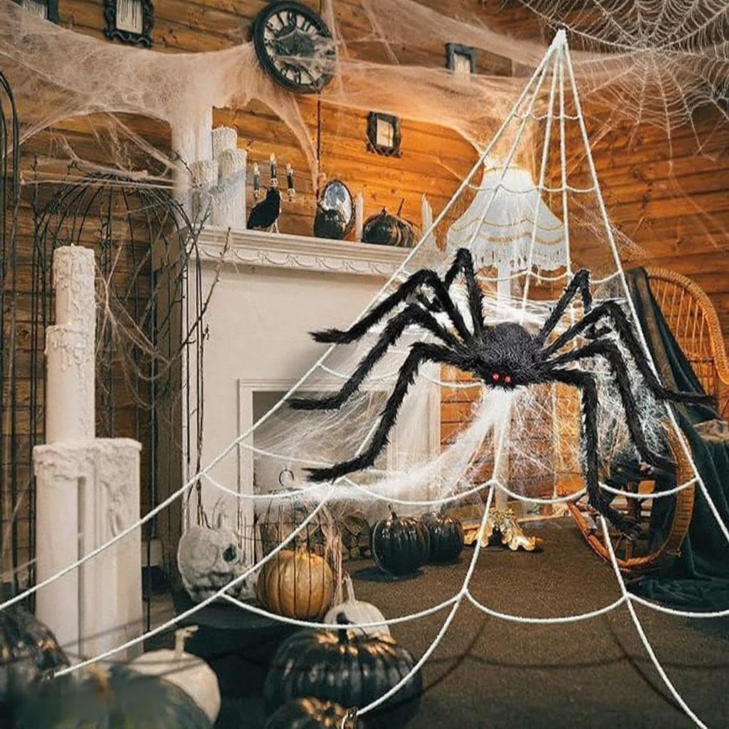 200" triangular spider web displayed outdoors