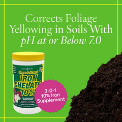 24oz Grow More Iron Chelate side view with label