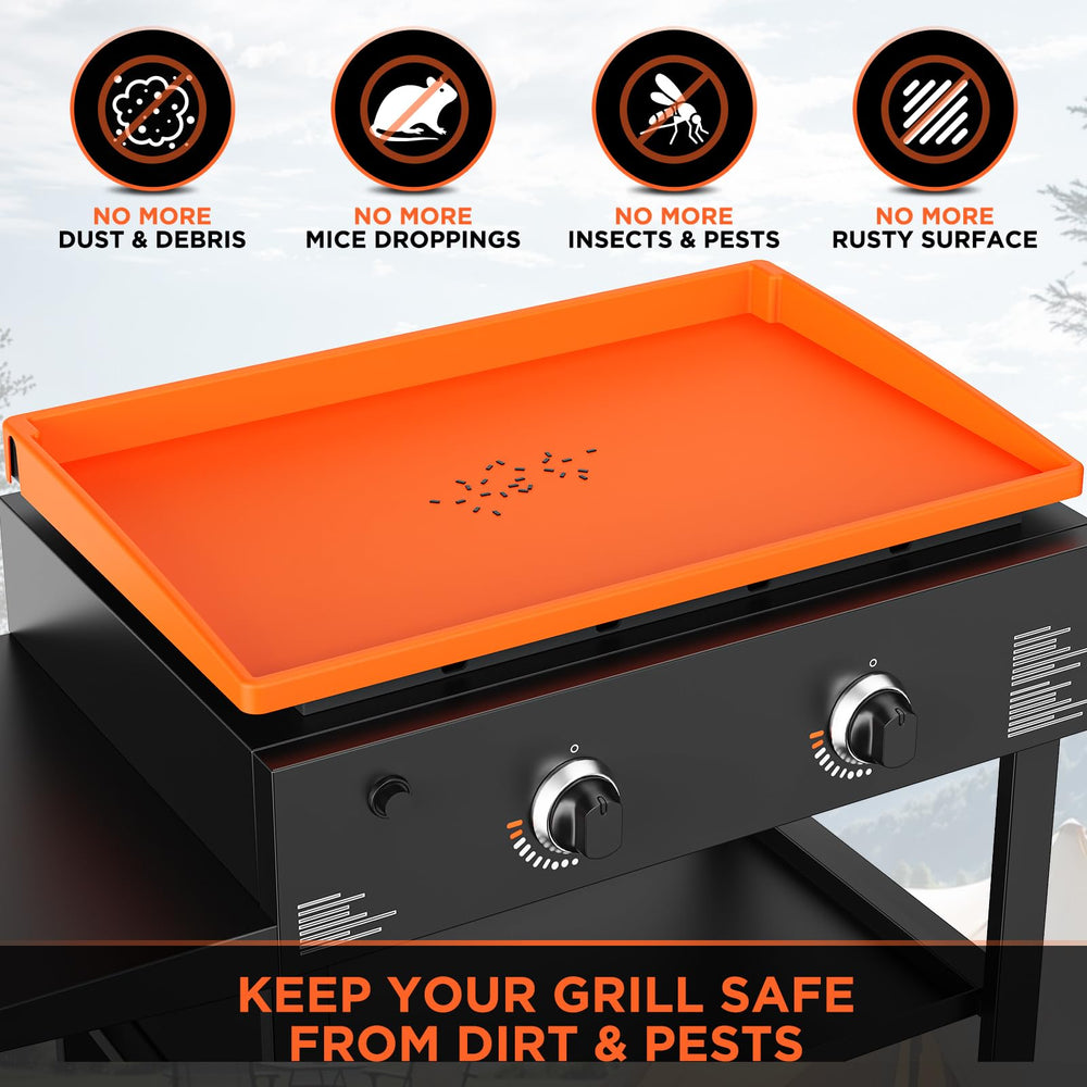 28" silicone griddle mat with high-sided design for protection