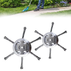 2PCS Steel Wire Trimmer Head front view with packaging