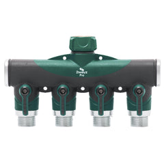 2WAYZ Dual Outlet Water Hose Splitter front view with spigot extender