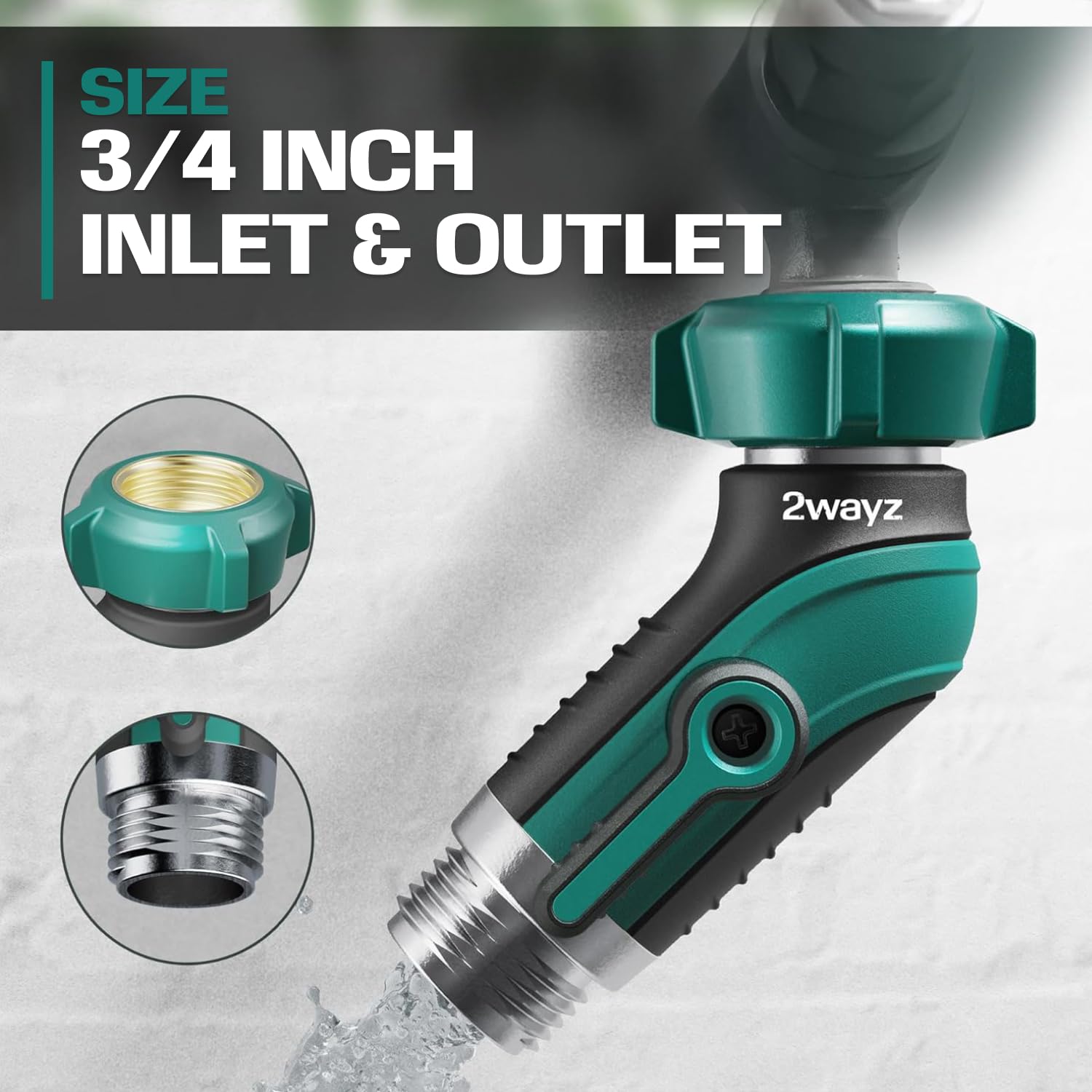 2WAYZ Garden Hose Shut Off Valve packaging details