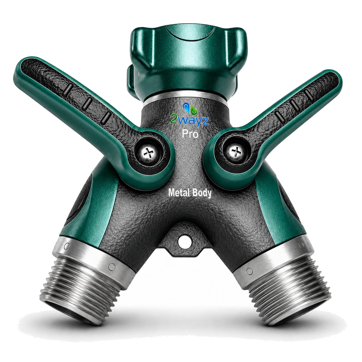 2WAYZ Hose Splitter front view with dual hose connections