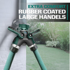 2WAYZ Hose Splitter in use connecting two garden hoses
