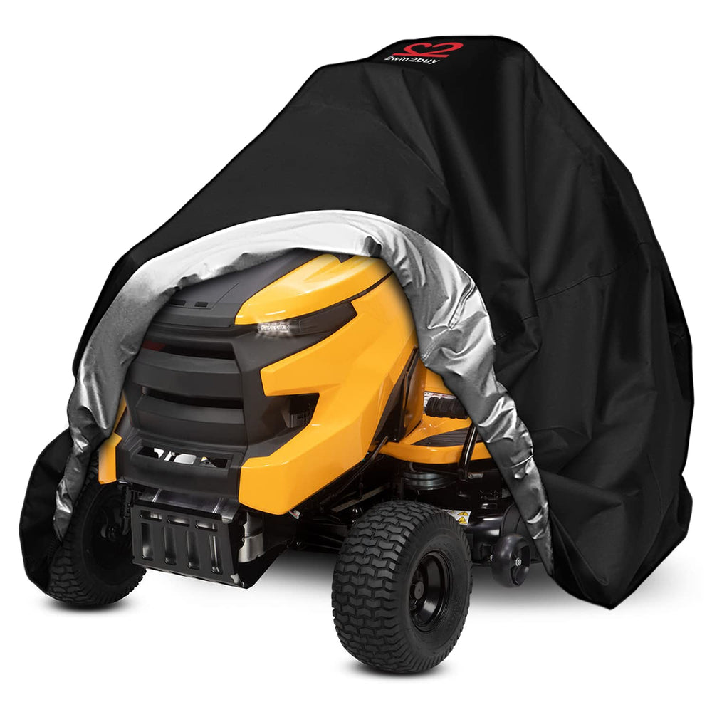 2win2buy riding lawn mower cover black front view