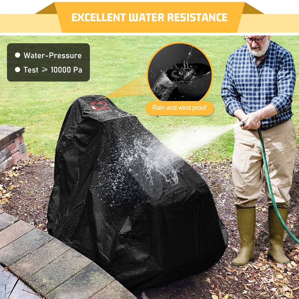 2win2buy riding lawn mower cover black side view