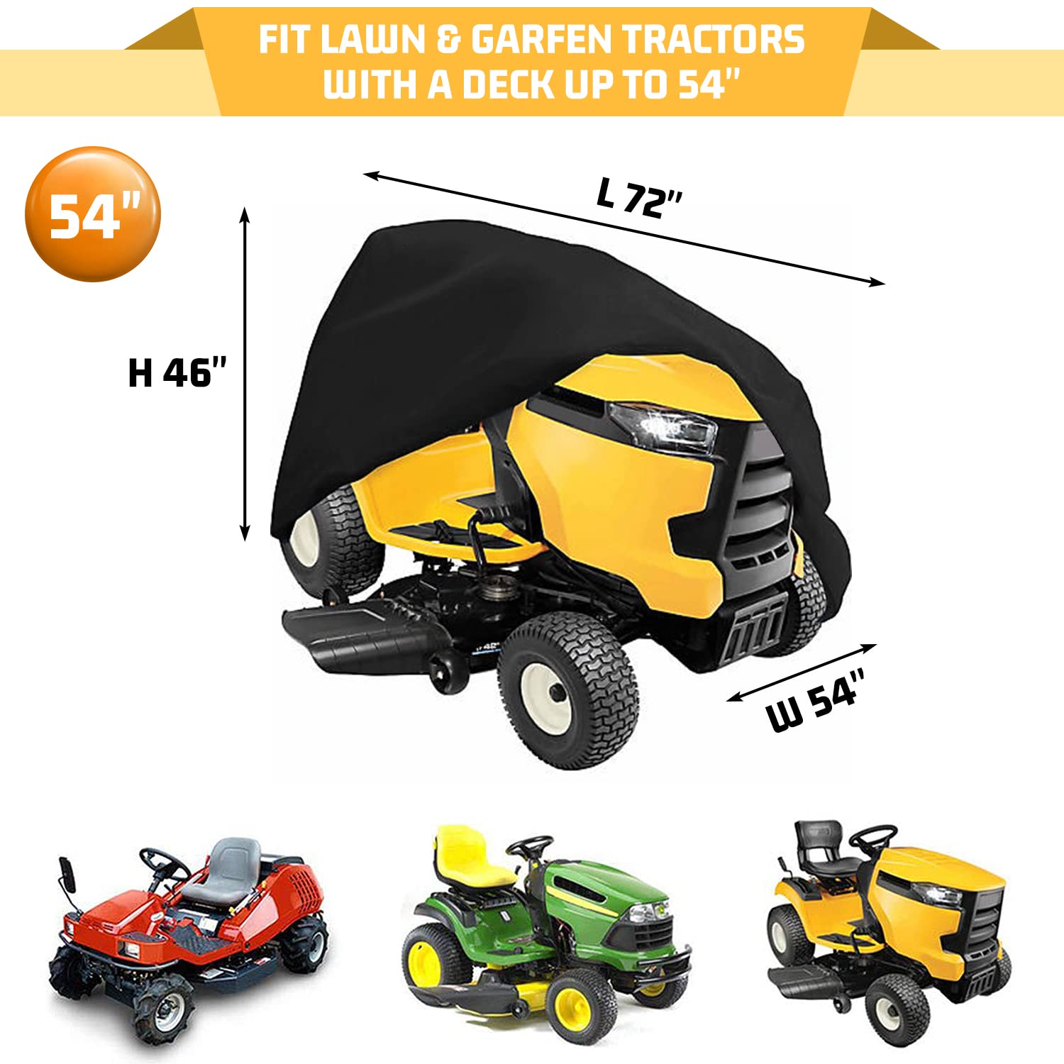 2win2buy riding lawn mower cover displayed on mower