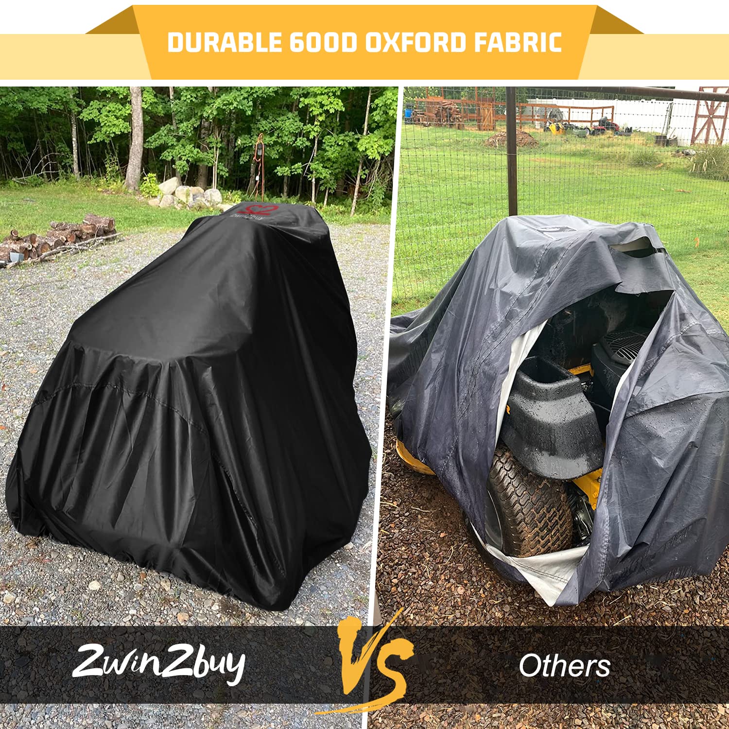 2win2buy riding lawn mower cover showing air vents