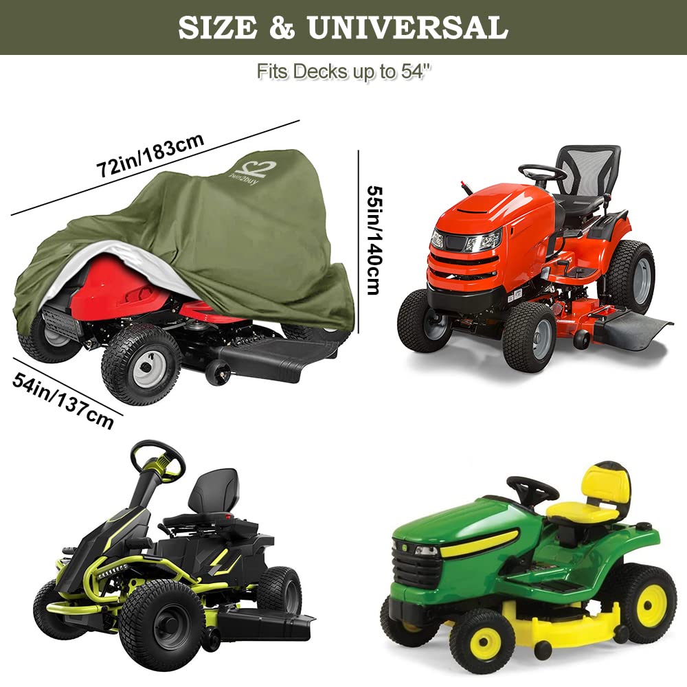 2win2buy Riding Lawn Mower Cover showing elastic fit