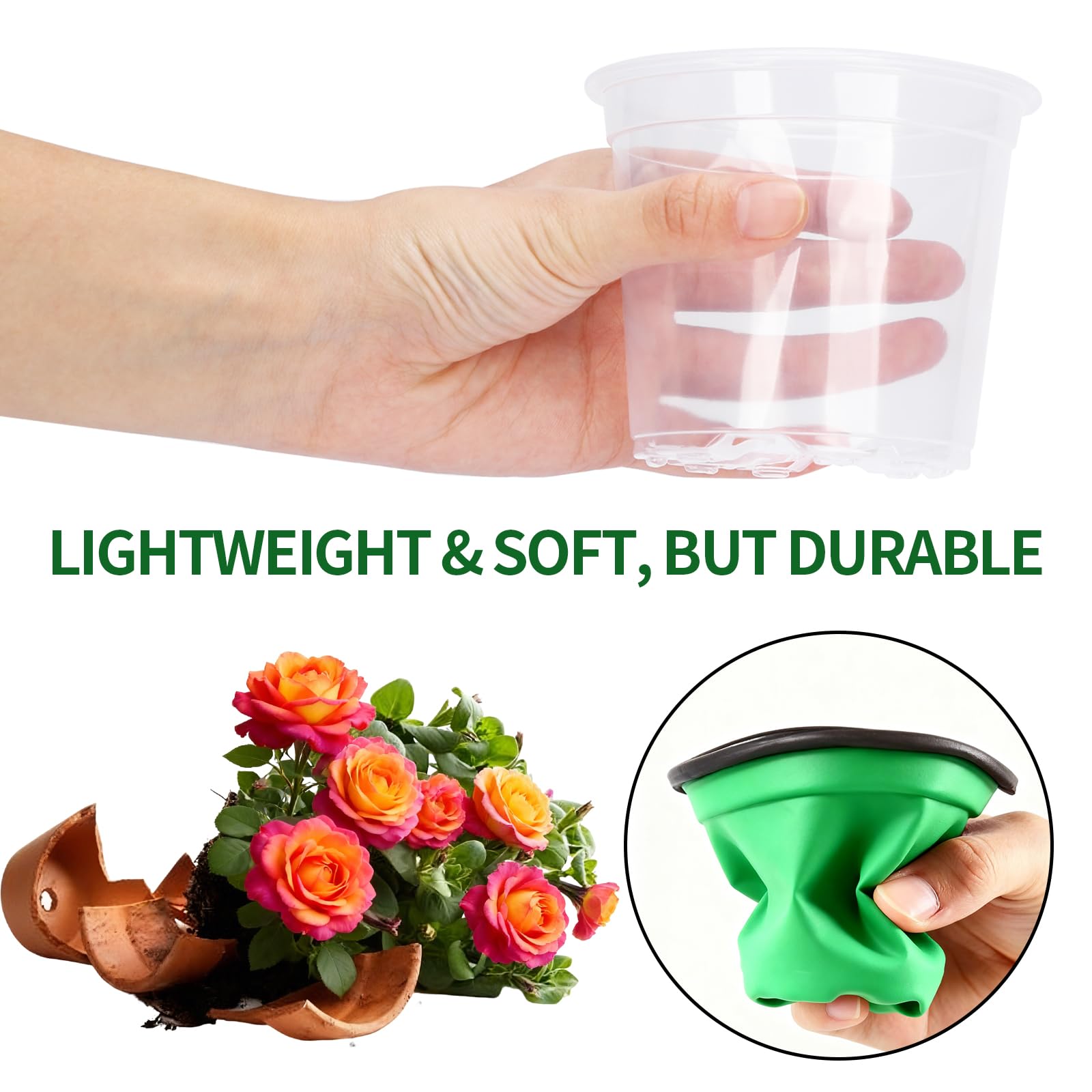 3.5 inch AFHGGZXZ Clear Nursery Pot side view