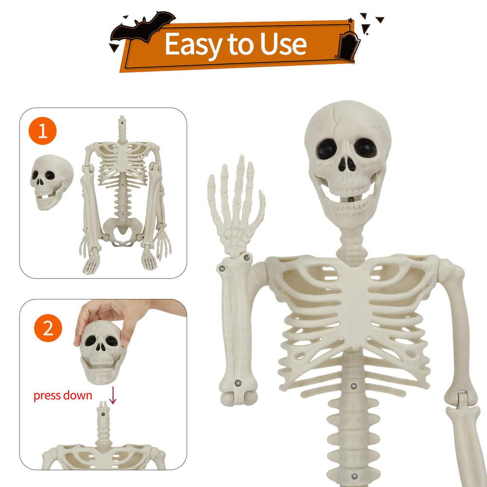 3 ft GTYZZH skeleton standing in a haunted house