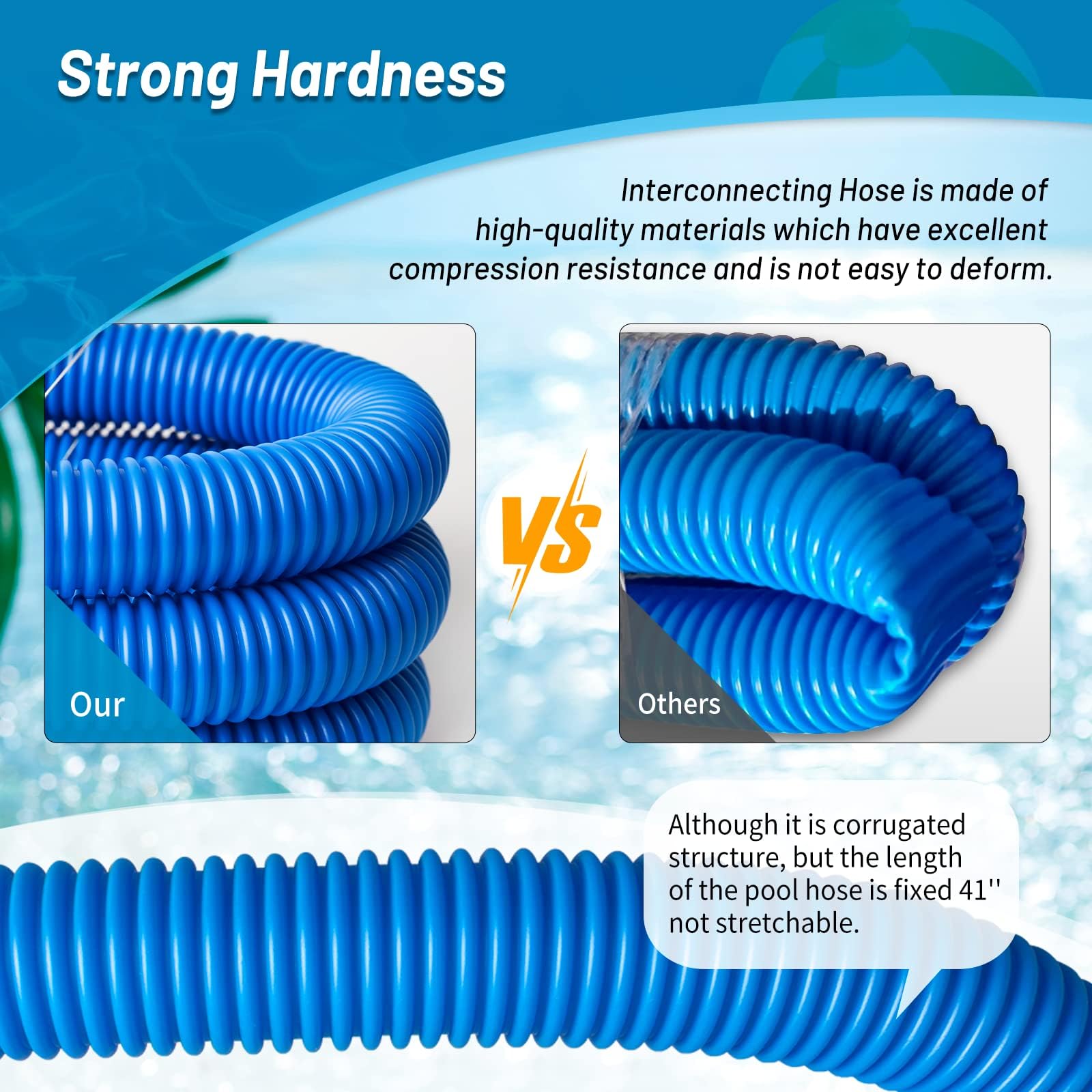 3 pack of IDEASURE Pool Pump Hoses in blue