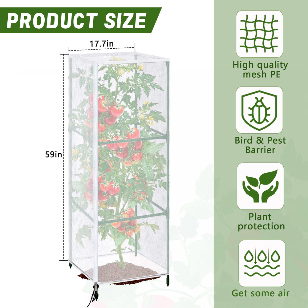 3 pcs of bird netting for square tomato cage displayed together