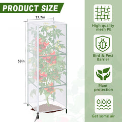 3 pcs of bird netting for square tomato cage displayed together