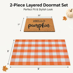 3' x 5' orange and white plaid rug from Homydecor
