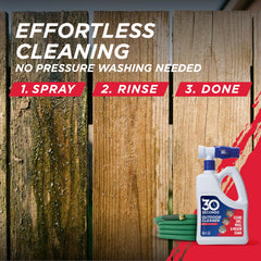 30 SECONDS Outdoor Cleaner application on wood deck