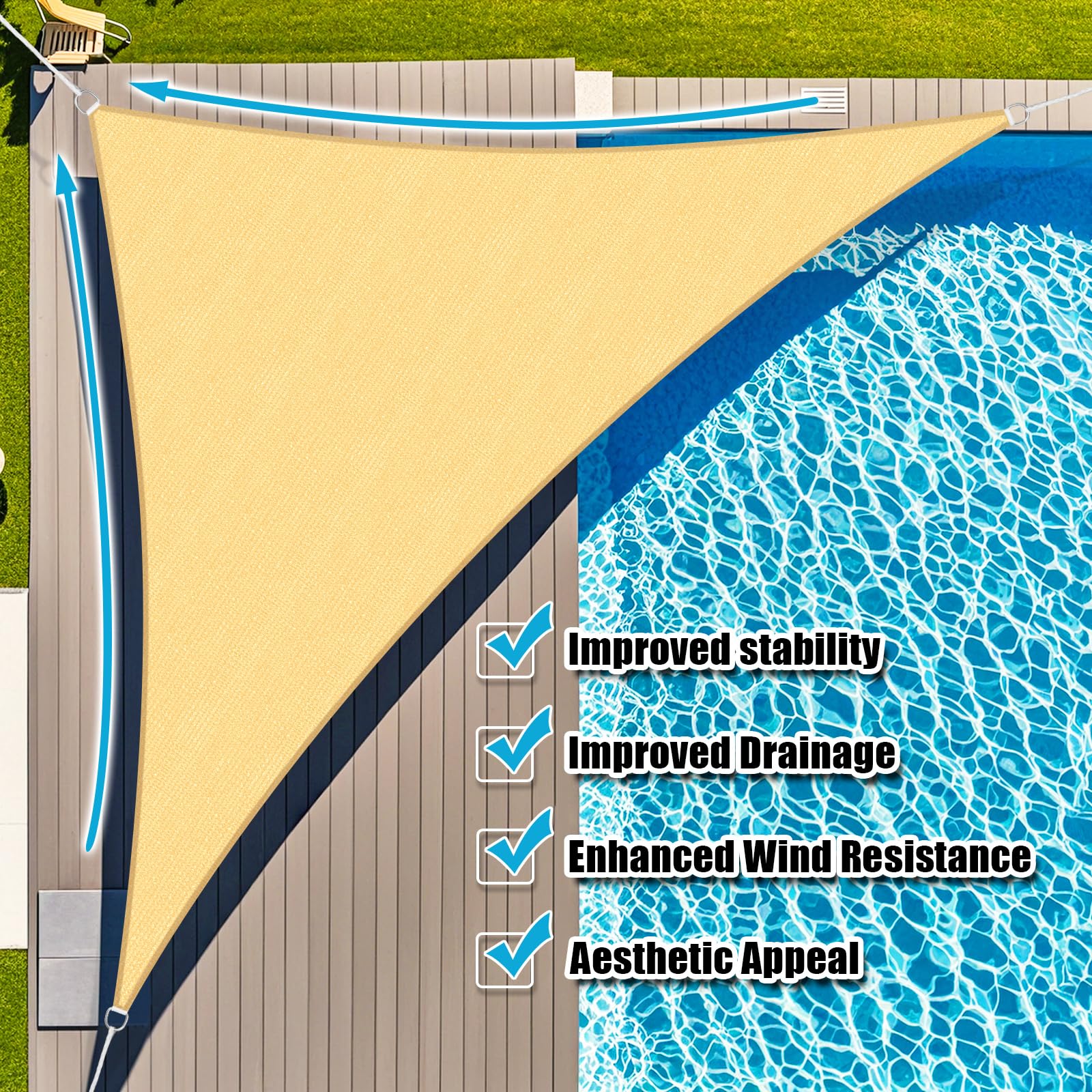 304 stainless steel D-ring of Amagenix Sun Shade Sail