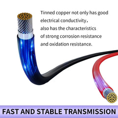 30ft red 12AWG solar wire demonstrating flexibility and durability