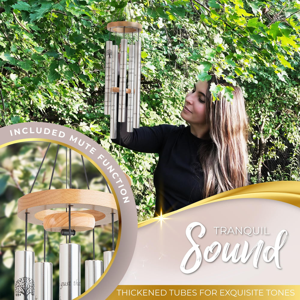 32-inch long Spiritwind Wind Chimes displayed outdoors