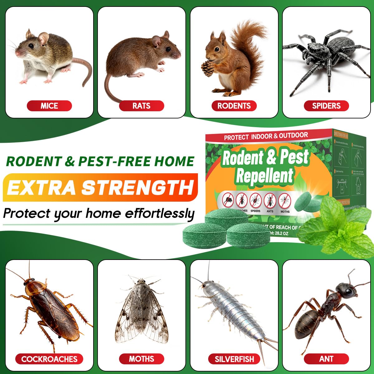 32-pack of peppermint mouse repellent pouches