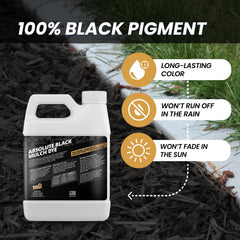 32oz Absolute Black Mulch Dye in garden setting