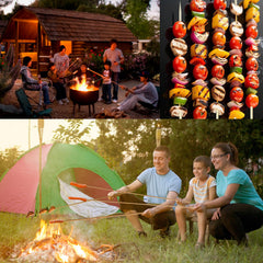 36-inch bamboo skewers roasting marshmallows over fire