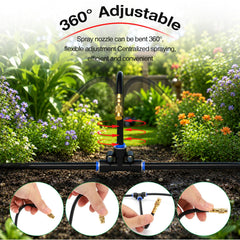 360° adjustable copper nozzles for precise watering