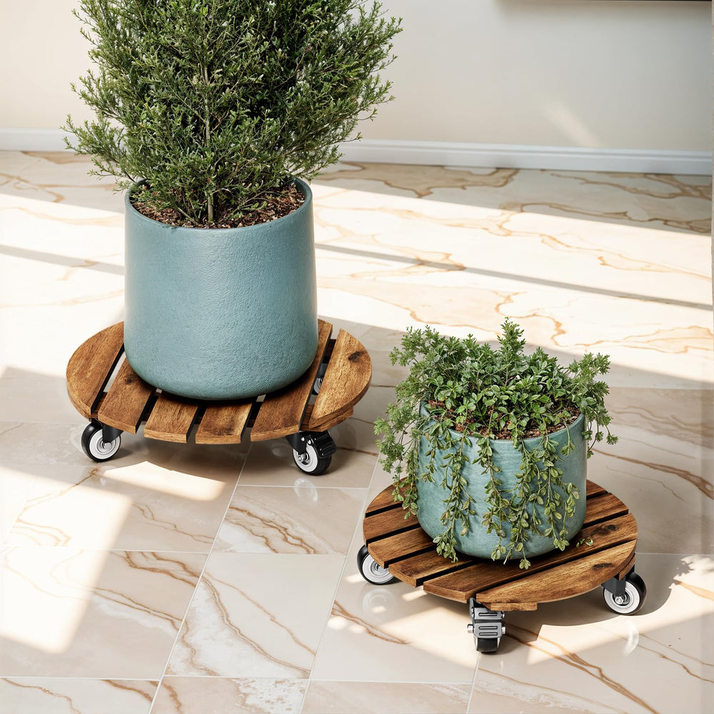 360-degree locking wheel detail of IDZO plant caddy
